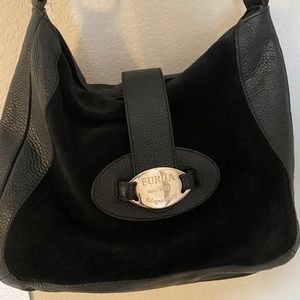 Furla leather and suede purse